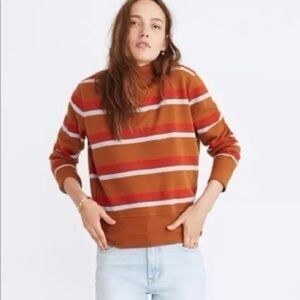 Madewell Turtleneck Sweatshirt in Fall Stripe, size XS